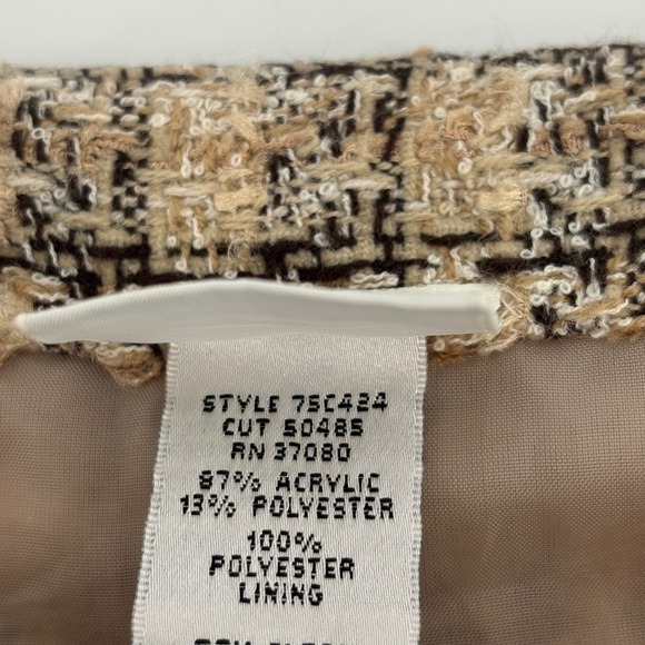 Studio C Women's Size 10 Plaid Tweed Knee Length Skirt Tan Brown‎ Black - Picture 7 of 7